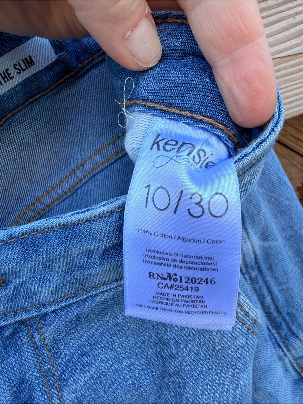 Kensie Light Blue Patchwork Straight-Leg Jeans - Picture 4 of 4